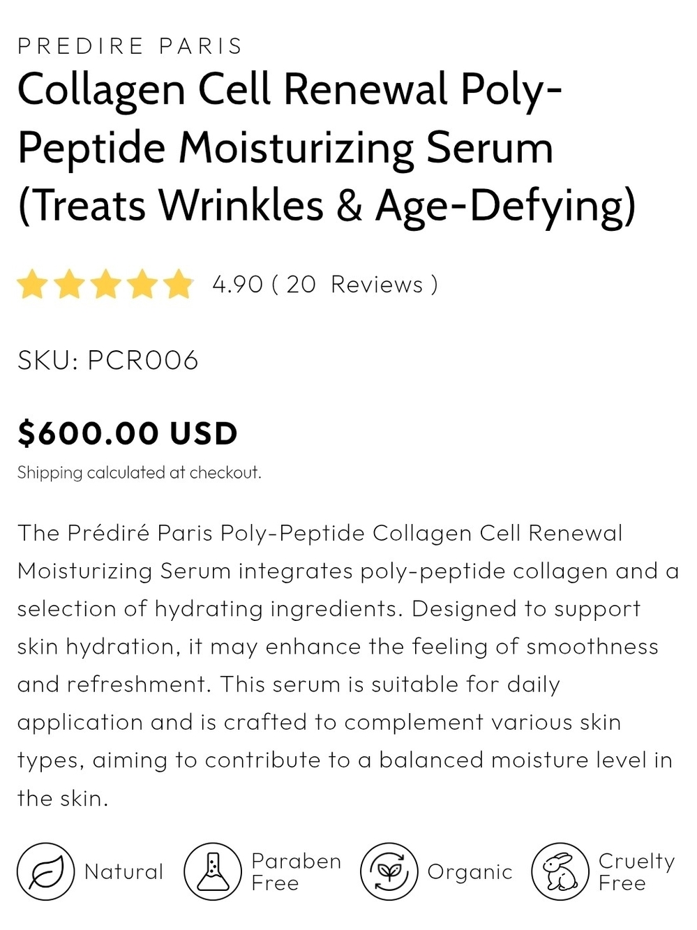 Predire NWT PolyPeptide Collagen Cell Renewal Moisturizing Serum Limited Edition - Picture 4 of 7